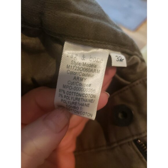 Rag Bone Twill Chino Pants Unisex Mens Army Green Stretch 32 X  32 - Picture 9 of 9